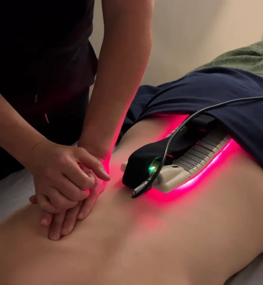 Laser therapy session setup